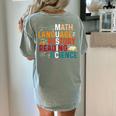 Math Language History Reading Science Music Teacher Women's Comfort Colors T-Shirt Back Print Bay