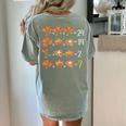 Math Number Thanksgiving Count Answer Pie Turkey Teacher Women's Comfort Colors T-Shirt Back Print Bay