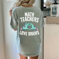 Math Teachers Love Brains Halloween Zombie Men Women T-Shirt Women's Comfort Colors T-Shirt Back Print Bay