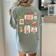 Merry And Bright Christmas Gingerbread Santa Book Teacher Women's Comfort Colors T-Shirt Back Print Bay