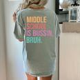 Middle School Teacher Middle School Is Bussin Bruh Women's Comfort Colors T-Shirt Back Print Bay