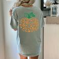 Music Notes Pumpkin Music Teacher Halloween Women's Comfort Colors T-Shirt Back Print Bay