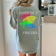Nerdy Darwin's Finches Evolution Science Biology Teacher Women's Comfort Colors T-Shirt Back Print Bay