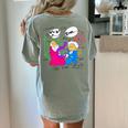 Nerdy Pythagoras Fighting Over C Squared Math Teacher Women's Comfort Colors T-Shirt Back Print Bay