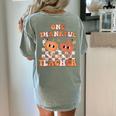 One Thankful Teacher Fall Leaves Thanksgiving Retro Women's Comfort Colors T-Shirt Back Print Bay One Thankful Teacher Fall Leaves Thanksgiving Retro Women's Comfort Colors T-Shirt Back Print Bay