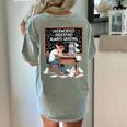 Overworked Underpaid Always Grading Teacher Women's Comfort Colors T-Shirt Back Print Bay