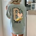 P Is For Pre K Teacher Leopard First Day Of School For Men Women Girls Kids Women's Comfort Colors T-Shirt Back Print Bay P Is For Pre K Teacher Leopard First Day Of School For Men Women Girls Kids Women's Comfort Colors T-Shirt Back Print Bay