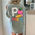 P Is For Pre K Teacher Student Pencil Apple Back To School Women's Comfort Colors T-Shirt Back Print Bay