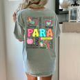 Para Paraprofessional Paraeducator Teacher Back To School Women's Comfort Colors T-Shirt Back Print Bay