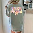 Physical Education Halloween Bow Checkered Teacher Ghost PE Women's Comfort Colors T-Shirt Back Print Bay