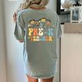 Pre-k Teacher Appreciation Teaching Wildflowers Women's Comfort Colors T-Shirt Back Print Bay