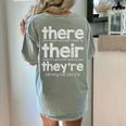 There Their They'Re English Grammar Teacher Humor Women's Comfort Colors T-Shirt Back Print Bay