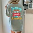Reading Adventure Library Student Teacher Book Women's Comfort Colors T-Shirt Back Print Bay Reading Adventure Library Student Teacher Book Women's Comfort Colors T-Shirt Back Print Bay