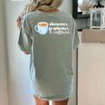 Reading Interventionist Specialist Teacher Phonemes Graphemes And Caffeine Reading Intervention -Adults Classic Fit Short Sleeve Women's Comfort Colors T-Shirt Back Print Bay