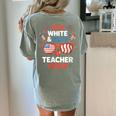 Red & Blue Teacher Crew Shirt 4th Of July Sunglasses Women's Comfort Colors T-Shirt Back Print Bay Red & Blue Teacher Crew Shirt 4th Of July Sunglasses Women's Comfort Colors T-Shirt Back Print Bay