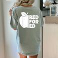 Red For Ed Teacher Support Public Education For Men Women Kids Women's Comfort Colors T-Shirt Back Print Bay Red For Ed Teacher Support Public Education For Men Women Kids Women's Comfort Colors T-Shirt Back Print Bay