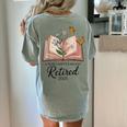 Retired 2025 A New Chapter Begins Retirement Teacher Book Women's Comfort Colors T-Shirt Back Print Bay