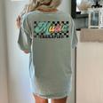 Retro Checkered Music Therapist Squad Music Therapy Teacher For Men Women Women's Comfort Colors T-Shirt Back Print Bay