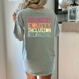 Retro Diversity Equity Inclusion Belonging DEIB Teacher Women's Comfort Colors T-Shirt Back Print Bay