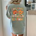 Retro Fall In Love With Learning Autumn Pumpkin Teacher Kids Women's Comfort Colors T-Shirt Back Print Bay