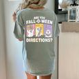 Retro Are You Fall O Ween Directions Teacher Halloween Ghost Women's Comfort Colors T-Shirt Back Print Bay