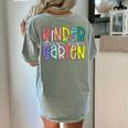 Retro Kindergarten Dream Team Back To School Teacher Kids Women's Comfort Colors T-Shirt Back Print Bay