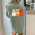 Retro Pencil Ghost Boo Spooky Teacher Halloween Costume Women's Comfort Colors T-Shirt Back Print Bay