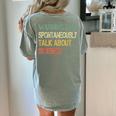 Retro Scientist Warning May Talk About Science Teacher Women's Comfort Colors T-Shirt Back Print Bay