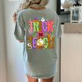 Retro Trick Or Teach Leopard Ghost Halloween Spooky Teacher Women's Comfort Colors T-Shirt Back Print Bay Retro Trick Or Teach Leopard Ghost Halloween Spooky Teacher Women's Comfort Colors T-Shirt Back Print Bay