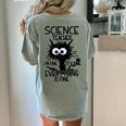 Science Teacher Appreciation Merch -Adults -Youth Grey Classic Fit Modern Science Theme Cartoon Women's Comfort Colors T-Shirt Back Print Bay