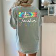 Science Teacher Tie Dye First Day Of School Back To School Men Women Girls Kids Women's Comfort Colors T-Shirt Back Print Bay