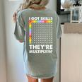 I Got Skills They'Re Multiplying Nerd Math Teacher Women's Comfort Colors T-Shirt Back Print Bay