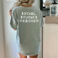 Social Studies Teacher Men Women T-Shirt Women's Comfort Colors T-Shirt Back Print Bay