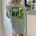 Solve The Problem Skeleton Teacher Halloween Math Six Seven Women's Comfort Colors T-Shirt Back Print Bay