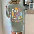Special Education ASL Teacher Superpower DHH Teacher Women's Comfort Colors T-Shirt Back Print Bay