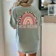 Special Education Shirt Teacher SPED Leopard Boho Rainbow Women's Comfort Colors T-Shirt Back Print Bay