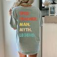 Sped Teacher Man Myth Legend Women's Comfort Colors T-Shirt Back Print Bay