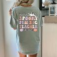 Spooky Music Teacher Halloween Music Teaching Men Women Women's Comfort Colors T-Shirt Back Print Bay Spooky Music Teacher Halloween Music Teaching Men Women Women's Comfort Colors T-Shirt Back Print Bay