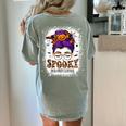 Spooky Paraprofessional Life Halloween Messy Bun Teacher For Men Women Women's Comfort Colors T-Shirt Back Print Bay