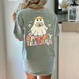 Spooky Teacher Groovy Retro Ghost Teacher Halloween 2023 For Men Women Kids Women's Comfort Colors T-Shirt Back Print Bay Spooky Teacher Groovy Retro Ghost Teacher Halloween 2023 For Men Women Kids Women's Comfort Colors T-Shirt Back Print Bay
