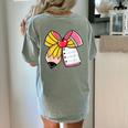 Student Teacher Coquette Bow Pencil Back To School First Day Women's Comfort Colors T-Shirt Back Print Bay
