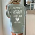 Support Teachers Support Students Red For Ed T-Shirt Women's Comfort Colors T-Shirt Back Print Bay