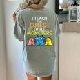 I Teach Cutest Little Monsters Halloween Teacher Men Women Women's Comfort Colors T-Shirt Back Print Bay