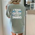I Teach The Cutest Little Sharks Teacher School Women's Comfort Colors T-Shirt Back Print Bay I Teach The Cutest Little Sharks Teacher School Women's Comfort Colors T-Shirt Back Print Bay