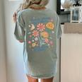Teach Them Love Them Watch Them Grow Retro Teacher Floral Women's Comfort Colors T-Shirt Back Print Bay