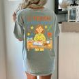I Teach In My Pajamas Crayon Home School Teacher PJs Women's Comfort Colors T-Shirt Back Print Bay