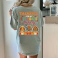 Teach Thanksgiving Teacher Thankful For My 1st Grade Turkeys Women's Comfort Colors T-Shirt Back Print Bay