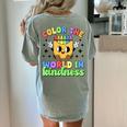 Teacher Back To School Color In Kindness Crayon Pencil Women's Comfort Colors T-Shirt Back Print Bay