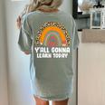 Teacher First Day Of School Y'All Gonna Learn Today Women's Comfort Colors T-Shirt Back Print Bay Teacher First Day Of School Y'All Gonna Learn Today Women's Comfort Colors T-Shirt Back Print Bay