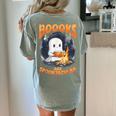 Teacher Halloween Ghost Reading Book Animal Boooks Are Women's Comfort Colors T-Shirt Back Print Bay Teacher Halloween Ghost Reading Book Animal Boooks Are Women's Comfort Colors T-Shirt Back Print Bay